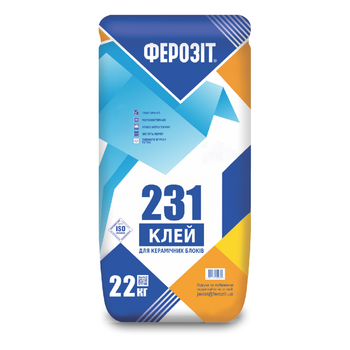 Клей для керамічних блоків Ферозiт 231 22 кг