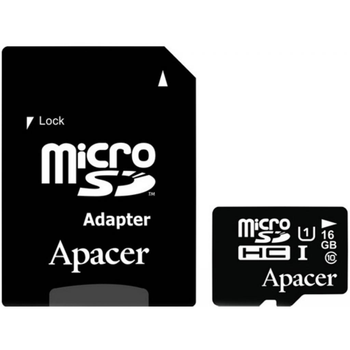 Карта пам'яті Apacer microSDHC 16GB UHS-I Class 10 + SD-adapter (AP16GMCSH10U1-R)