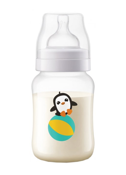 Пляшка для годування Philips Avent Anti-colic з декором пінгвіна 260 мл (SCF821/13) (8710103868842)
