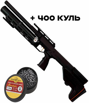Пневматична гвинтівка PCP Zbroia Sapsan Tactical 450/220 (4.5мм, 30 Дж, чорний) + Кулі