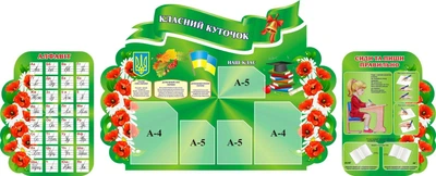 Набір стендів «Класний куточок алфавіт та сиди правильно» (Арт1290)