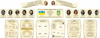 Комплект з 19-ти стендів для оформлення кабінету зарубіжної літератури (Арт0907)