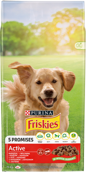 Сухой корм для взрослых собак с повышенной активностью Purina Friskies Active с говядиной 15 кг (7613031394876)