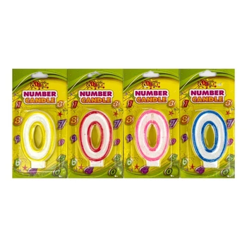 Свеча праздничная Kidis Цифра 0 с глитером 7 см микс