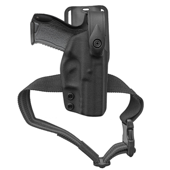 Поясна пластикова (кайдекс) кобура на понижувальній платформі + Molle A2TACTICAL для Форт-17 чорна (KD31)