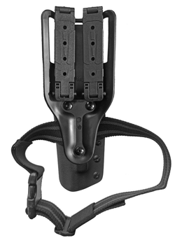 Поясна пластикова (кайдекс) кобура на понижувальній платформі + Molle A2TACTICAL для Форт-17 чорна (KD31)