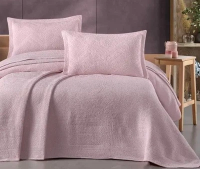 Стьобане покривало з наволочками Altinbasak. Glimmer Rose-240х260+50х70 (2 шт)