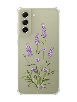 Чохол із потовщеними кутами на Samsung S21 FE :: Гілочки лаванди (принт 266)