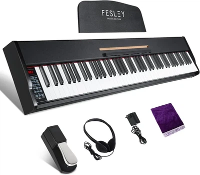Цифровое пианино Fesley FEP300 BK (педаль, пюпитр, наушники, накидка,блок питания)