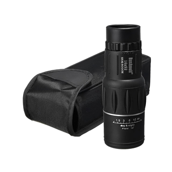 Монокуляр Bushnell 16x52 надпотужний подвійне фокусування чорний, монокуляр регульований ударостійкий з скла та пластика з чохлом (sp645679)