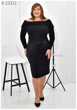 Женская велюровая юбка-карандаш UF-Fashion МА- 23312 52 черный