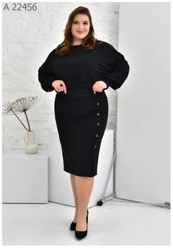 Юбка с широким поясом-резинкой UF-Fashion МА- 22456 58 черный