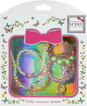 Набор Lukky Fashion жемчужное ожерелье с подвеской Jelly Bear С кольцом и 3 браслетами (T24623)