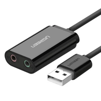 Звукова карта Ugreen USB AUX jack, TRS(Mic + Ear) ALC4042 Чорна US205 (30724)