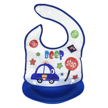 Детский слюнявчик Трактор MGZ0602Deep Blue со съемным карманом (322502)