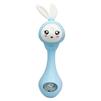 Интерактивная игрушка-погремушка "Зайчик" Mega Zayka MGZ-1210(Blue)