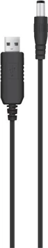 Кабель Kit USB-A > DC 5.5х2.1мм, 12V/1A, чорний (1283126565120)