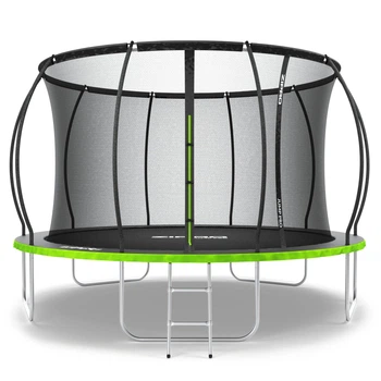 Батут Zipro Jump Pro Premium з внутрішньої сіткою 12 футів 374 см чорно-зелений