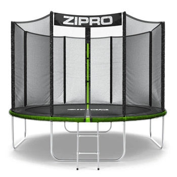 Батут Zipro Jump Pro із зовнішньою сіткою 10 футів 312 см чорно-зелений