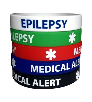 Силиконовый браслет Линия 24 EPILEPSY MEDICAL ALERT ЕПІЛЕПСІЯ набор 5 штук