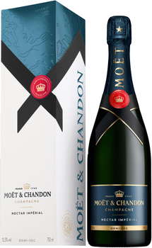 Шампанське Moet & Chandon Nectar Imperial біле напівсухе 0.75 л 12.5% у подарунковій упаковці (3185370769607)