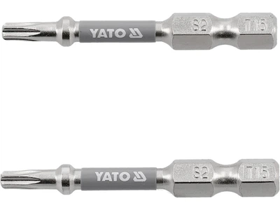 Насадка отверточная TORX T15 х 50 мм. HEX 1/4", покрытая никелем, 2 шт. YATO (YT-78032)