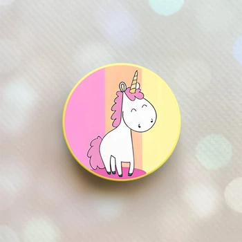 Держатель для смартфона / планшета попсокет Popsocket Желтый :: Единорог (принт 104)