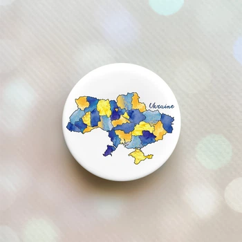 Держатель для смартфона / планшета попсокет Popsocket Белый :: Карта. Украина (принт 261)