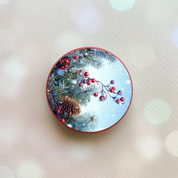 Держатель для смартфона / планшета попсокет Popsocket Красный :: Зимний фон (принт 167)