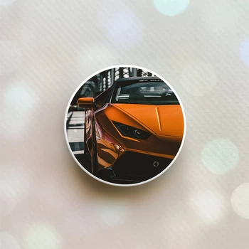 Держатель для смартфона / планшета попсокет Popsocket Белый :: Авто оранжевое (принт 237)
