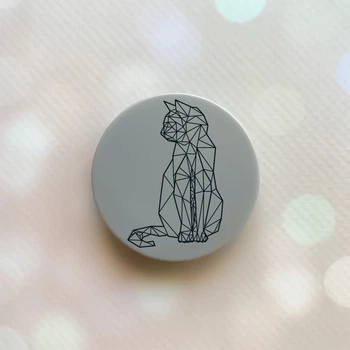 Тримач для смартфона / планшета попсокет Popsocket Сірий :: Котик (принт 124)