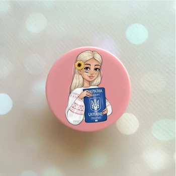 Держатель для смартфона / планшета попсокет Popsocket Розовый :: Девушка с паспортом (принт 13)