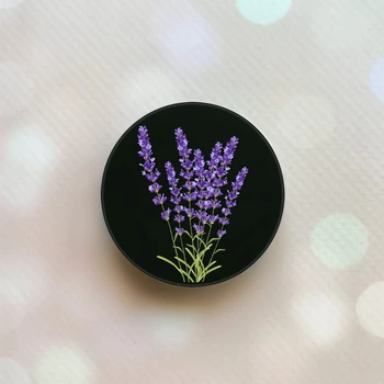 Держатель для смартфона / планшета попсокет Popsocket Черный :: Лаванда (принт 28)