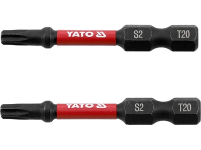 Насадка отверточная ударная TORX T20 х 50 мм. HEX 1/4", 2 шт. YATO (YT-78053)
