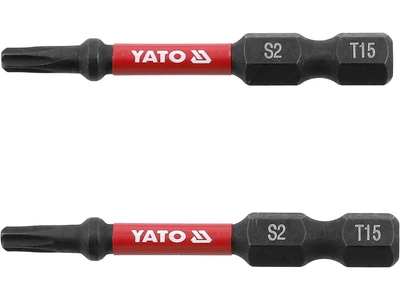 Насадка отверточная ударная TORX T15 х 50 мм. HEX 1/4", 2 шт. YATO (YT-78052)