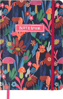 Записная книга Buromax Flora A5 в клетку твердая обложка на резинке 96 листов (BM.255118-10)