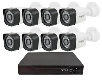 Комплект системы видеонаблюдения DVR 945 Gibrid UKC, система видеонаблюдения из 8 камер CAMS-8-White/Black