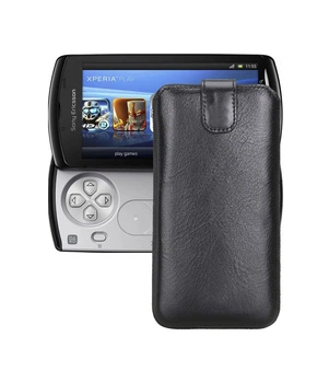 Витяжка з екошкіри для телефону Sony Xperia Play R800i Чорний