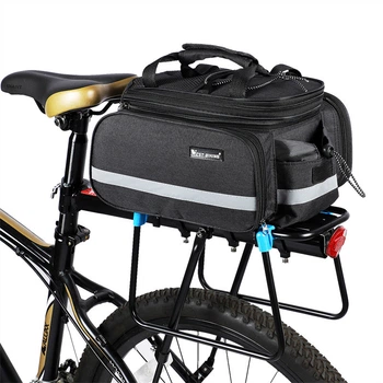 Сумка на багажник велосипеда West Biking 0707209 25L розкладна сумка-штани + дощовик Чорна