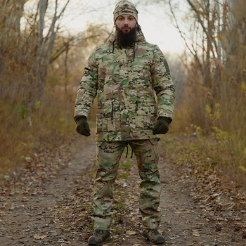 Тактическая форма Intruder Парка и Брюки Peak Softshell мультикам + Подарок Балаклава размер M