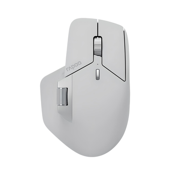 Мышь Rapoo MT760 mini с комбинированным подключением, с боковым колёсиком, бесшумная, 4000 DPI, gray white