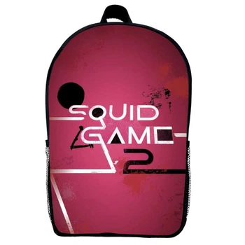 Рюкзак школьный Игра в кальмара (School Gear bag Squid Game 08) черный, 39 х 27 х 14 см