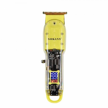 Аккумуляторная машинка для стрижки волос с насадками Sokany SK-16036 Желтая