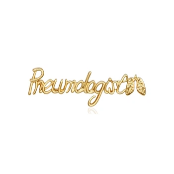 Значок (пин) BROCHE брошь бижутерия Медицина Pneumologist (Пневмонолог) золотистый BRGV114529