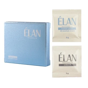 Гель краска для бровей саше 03 Medium Brown 5ml + окислитель 5ml Elan