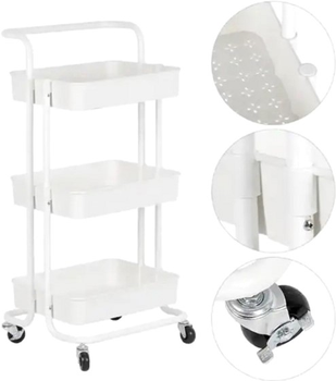 Этажерка на колесах Stenson "Comfort" 3яр 41x39x86 см (WW01355-W)