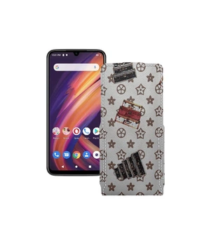 Чохол-флип з екошкіри для телефону Lenovo A6 Note Луі-Вітон-білий