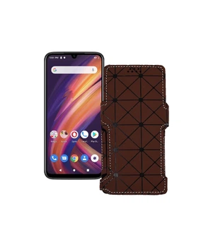 Чохол-книжка з екошкіри для телефону Lenovo A6 Note Коричневий ромб