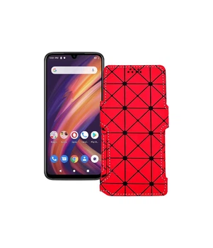 Чохол-книжка з екошкіри для телефону Lenovo A6 Note Червоний ромб