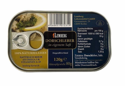 Печінка тріски Lemberg Dorhleber 120 г